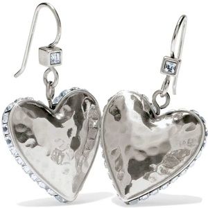 🔥NWT🔥 Brighton SPECTRUM LOVE Clear Crystal Heart French Wire Earrings MSRP $98